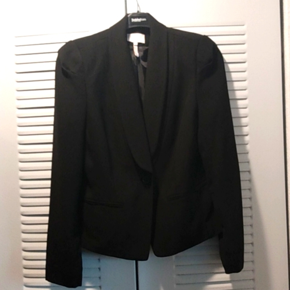 Laundry by Shelli Segal Black Blazer Tuxedo Lapel Collar Jacket Size 8